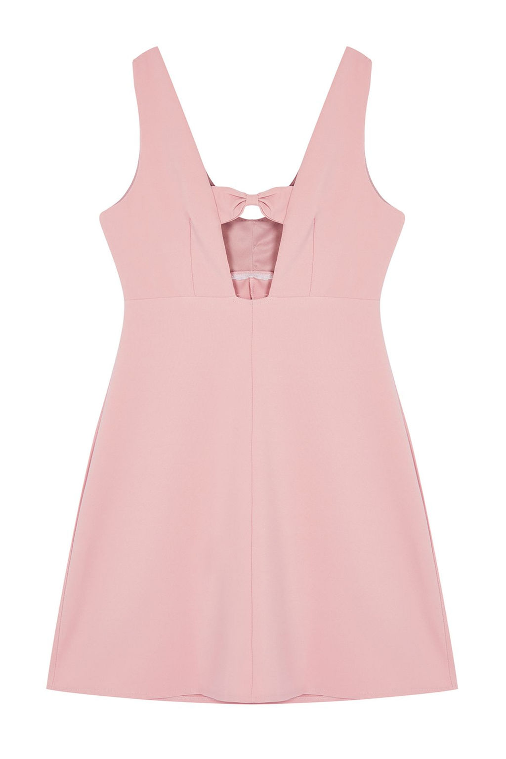 Pudra A Kesim Dugme ve S?rt? Fiyonk Detayl? Mini Dokuma Elbise TWOSS24EL00987 - Trendyolmilla фото 7