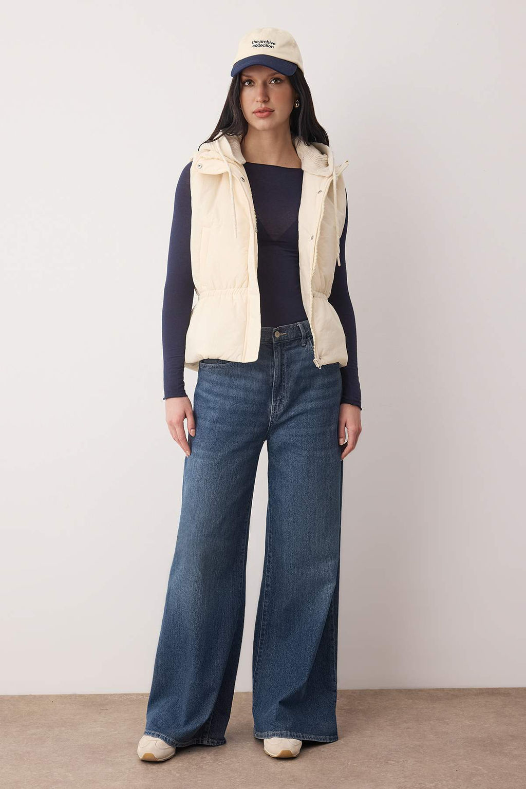 Ekru Regular Kal?p Triko Kapuson Detayl? Sisme Yelek TWOAW26YE00023 - Trendyolmilla фото 2