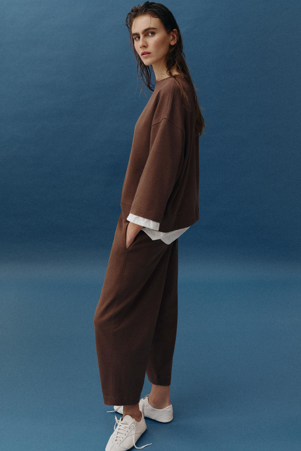 SUDADERA COMBINADA MANGA LARGA / Marr?n claro - Zara фото 3