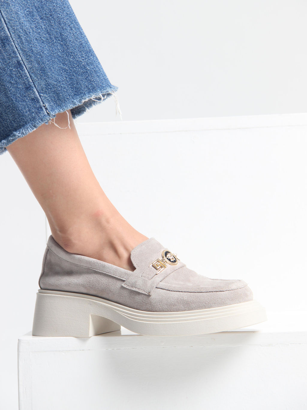 Лоферы туфли EDART 173.1453 be. каменный замша фото 16