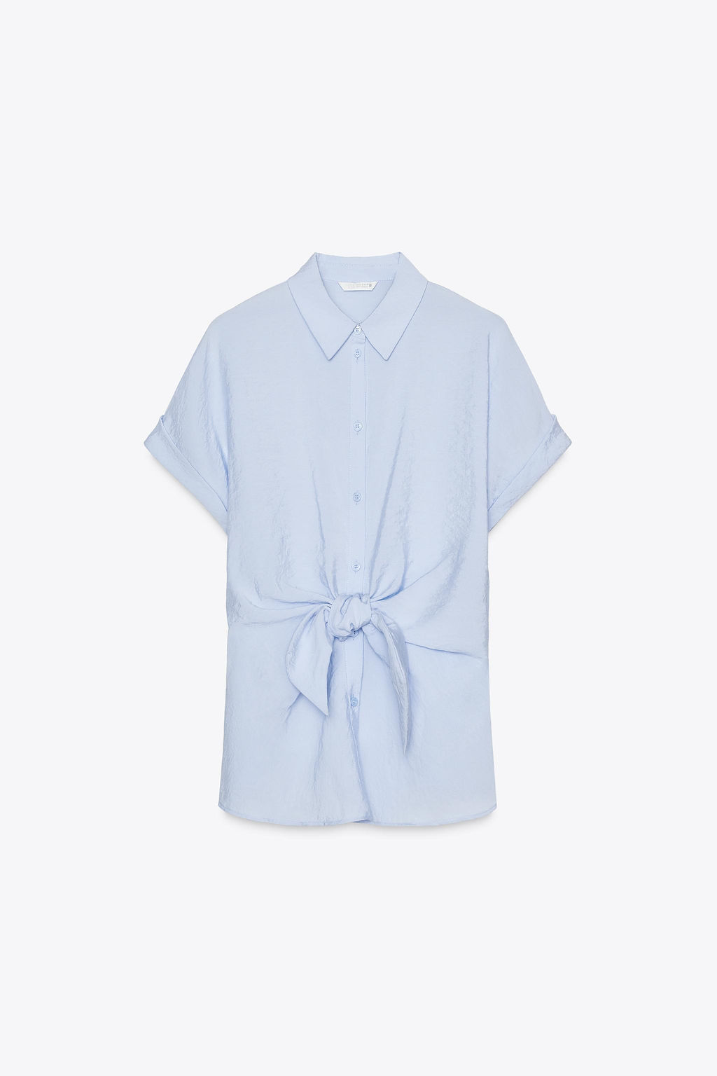 SHORT SLEEVE SHIRT WITH KNOT - Zara фото 13