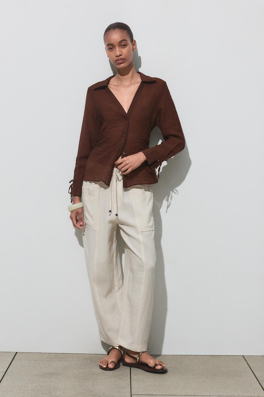 RUSTIC TROUSERS WITH ELASTIC WAIST - Zara фото 9