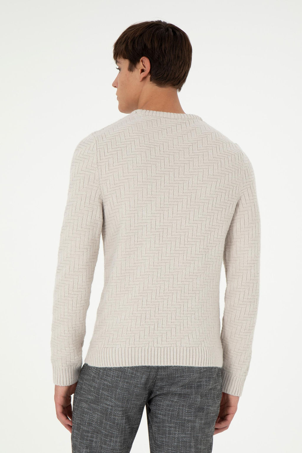 Erkek Slim Fit Bisiklet Yaka Ta_ Kazak - U.s. polo assn фото 5