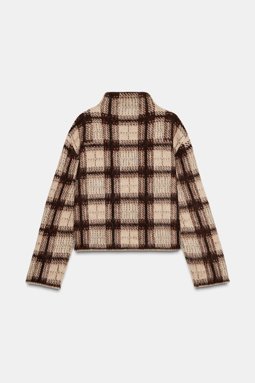 CHECK KNIT SWEATER WITH BRUSHED EFFECT - Zara фото 3