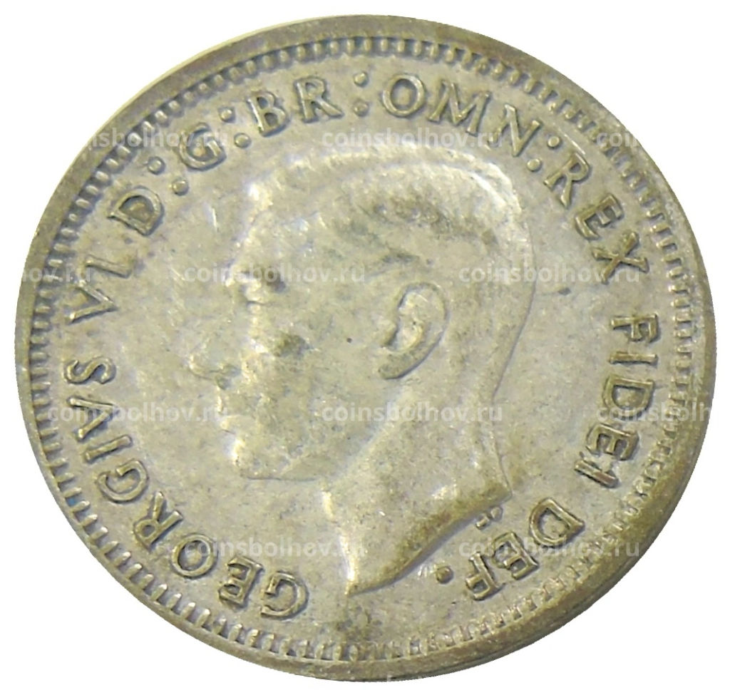 Монета 3 пенса 1951 года Австралия
