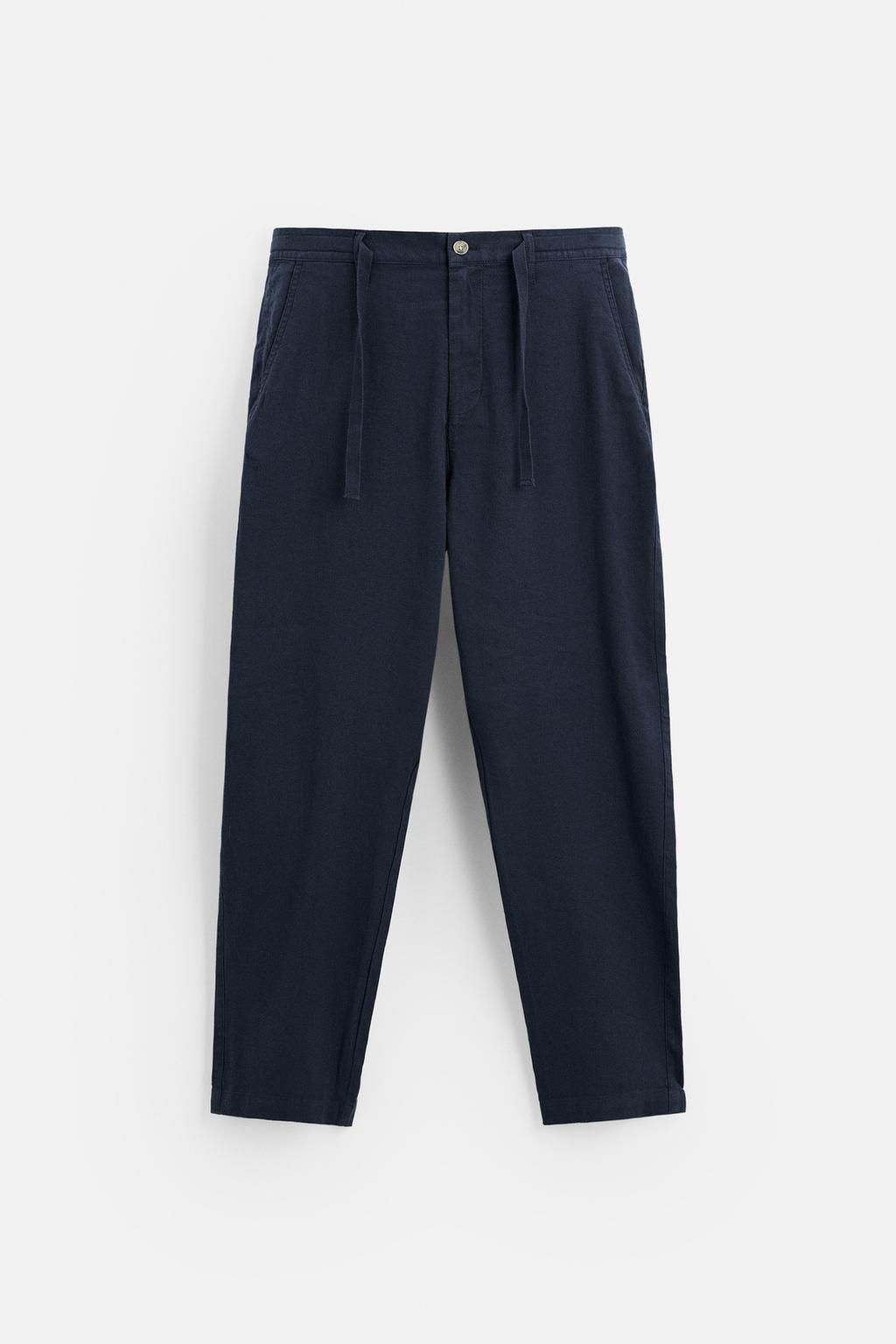 COTTON/LINEN RELAXED FIT TROUSERS - Zara фото 23