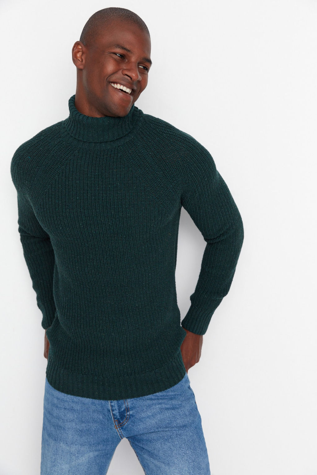 Trendyolmilla Man Ekru Slim Fit Yunlu Bal?kc? Yaka Reglan Kol Basic Triko Kazak TMNAW21KZ0404 фото 10