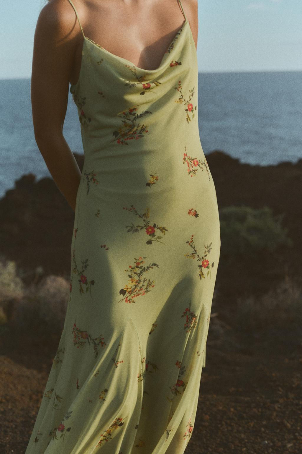 PRINTED TULLE MIDI DRESS - Zara фото 2