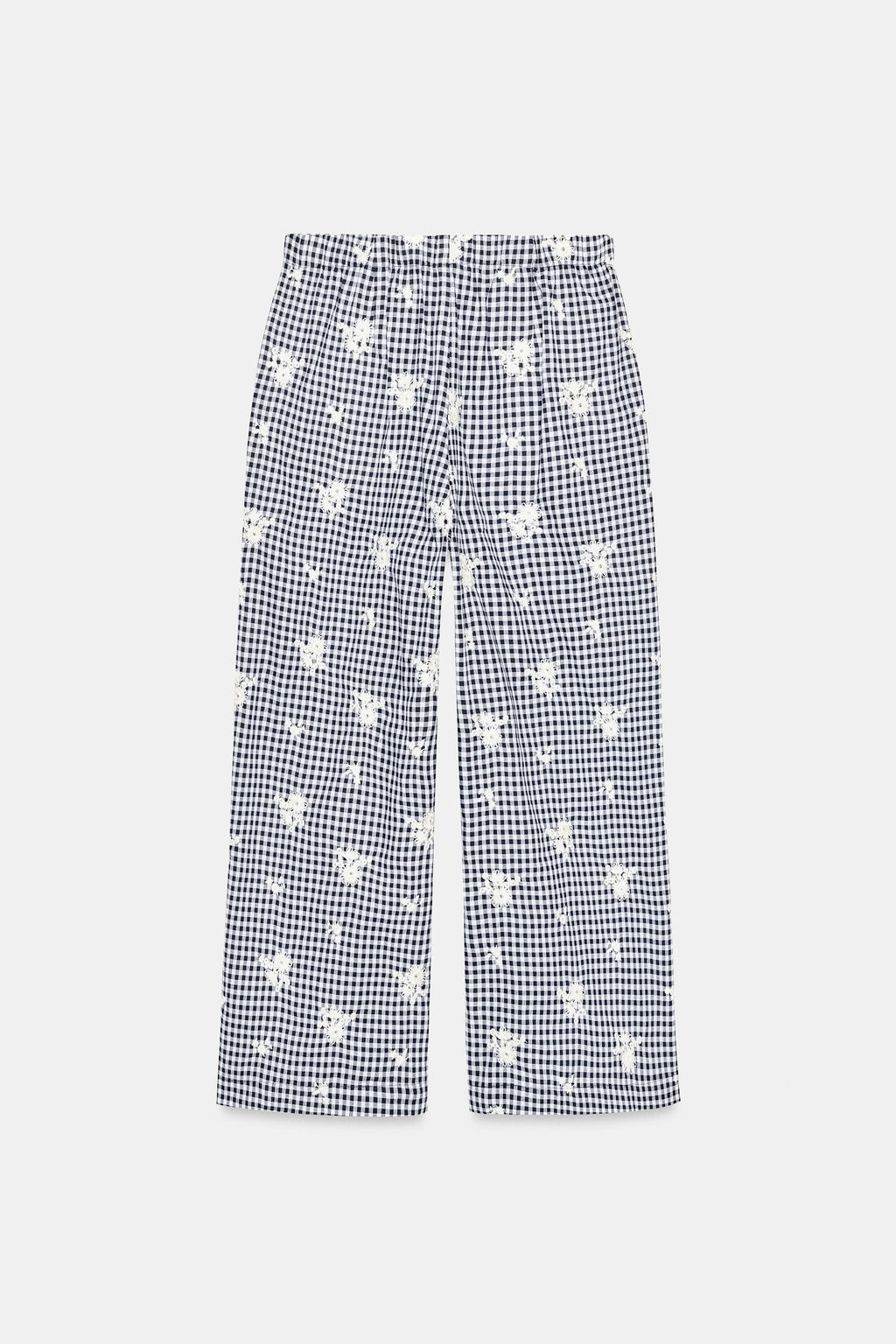 PANTAL?N CULOTTE CUADROS BORDADOS SET / Marino / Blanco - Zara фото 7