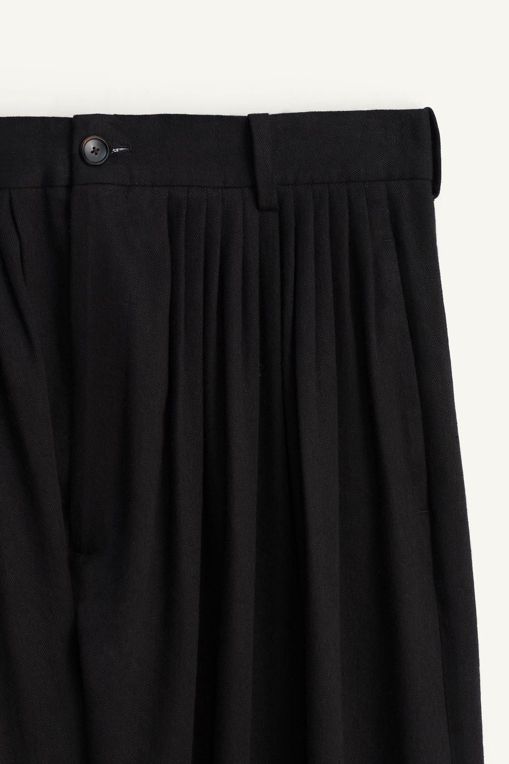 PANTAL?N PLIEGUES TRAJE LINO - LYOCELL / Negro