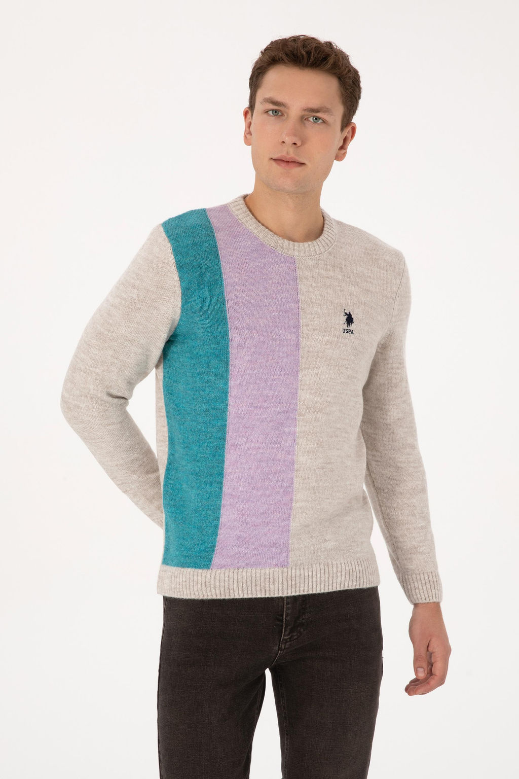 Erkek Regular Fit Bisiklet Yaka Ta_ Kazak - U.s. polo assn фото 3