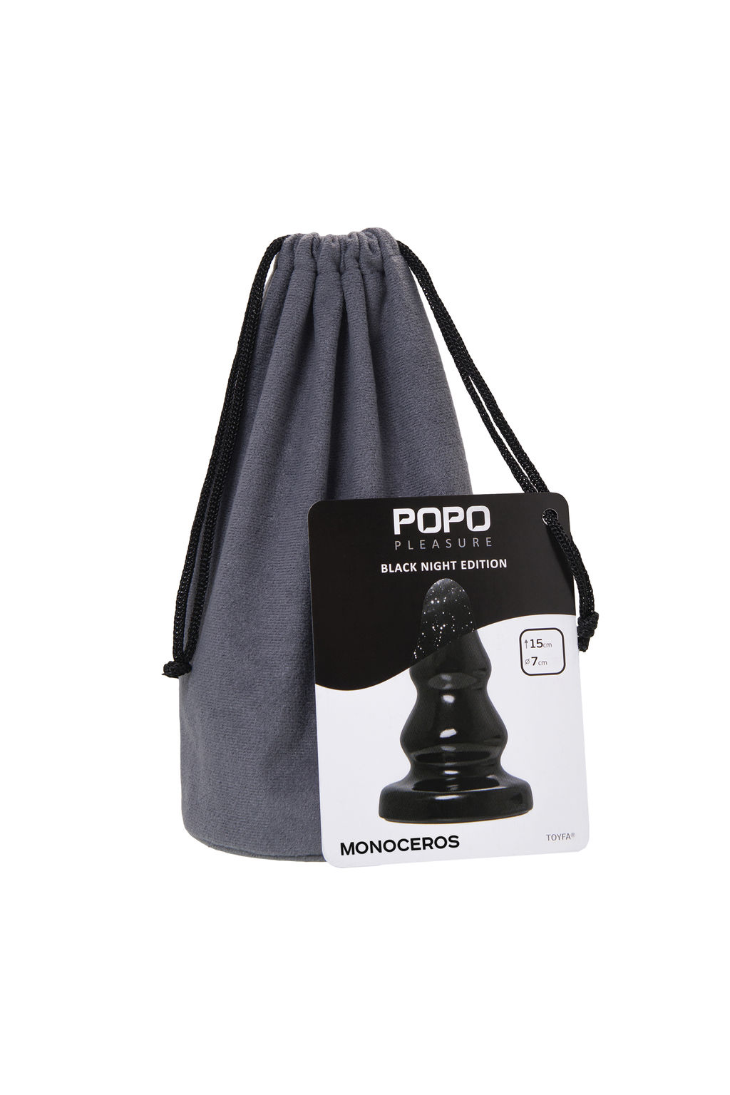 Анальная втулка TOYFA POPO Pleasure Monoceros, PVC, черная, 15 см, 7 см  фото 8