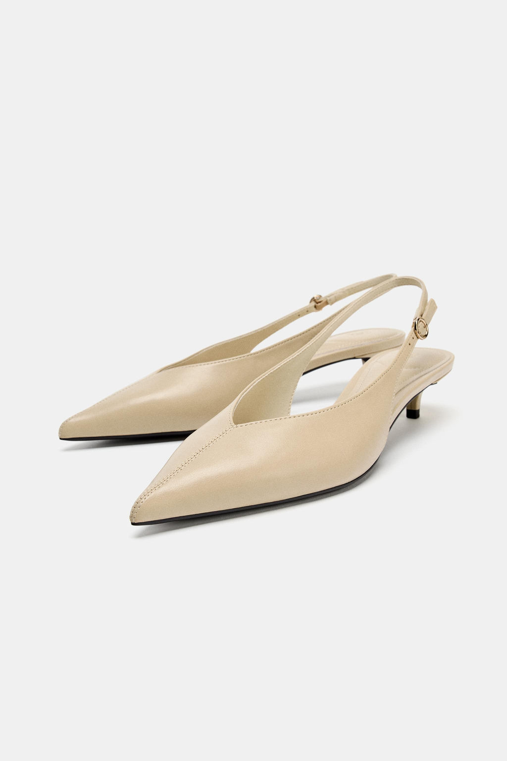 SLINGBACK KITTEN HEEL SHOES - Zara фото 4