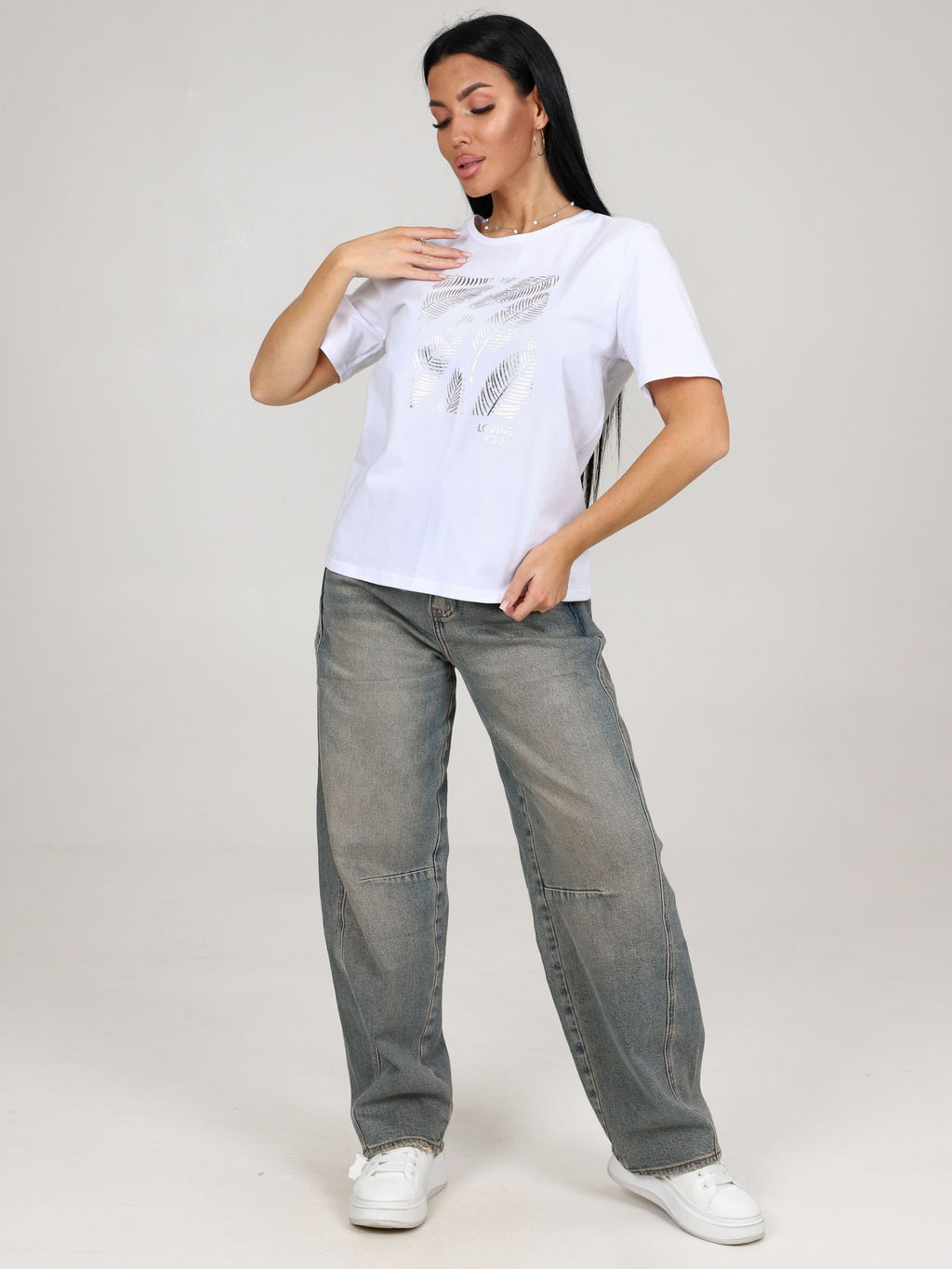 Футболка Белая (М-977) - Лиза фото 4