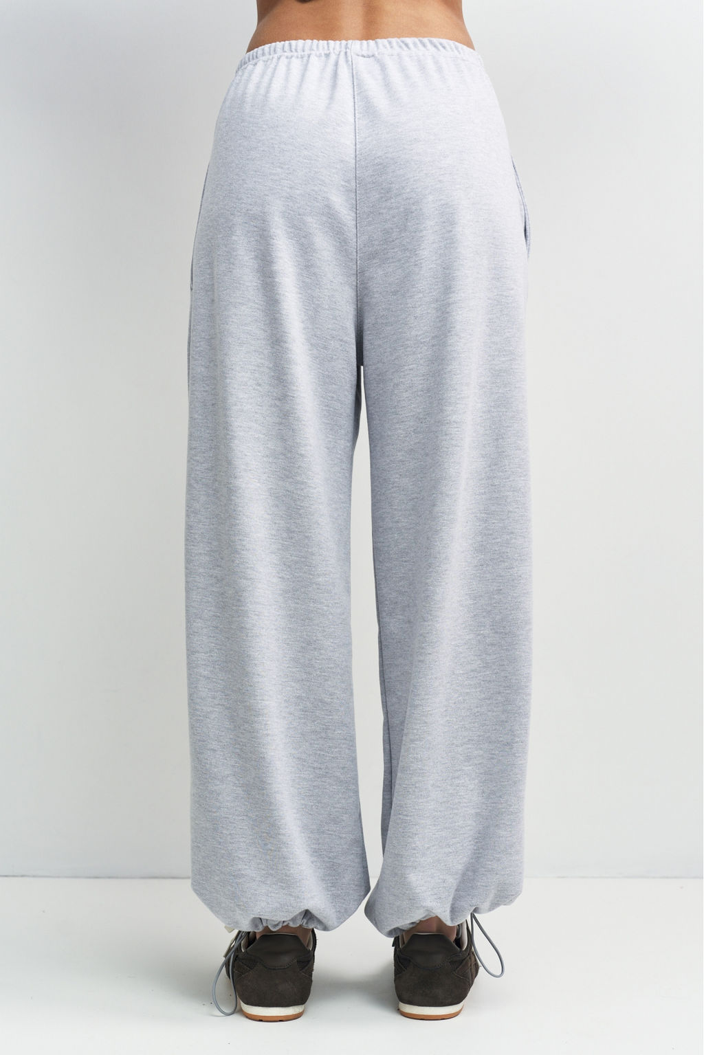 Брюки хлопковые на кулиске Серый меланж - Erist store фото 5