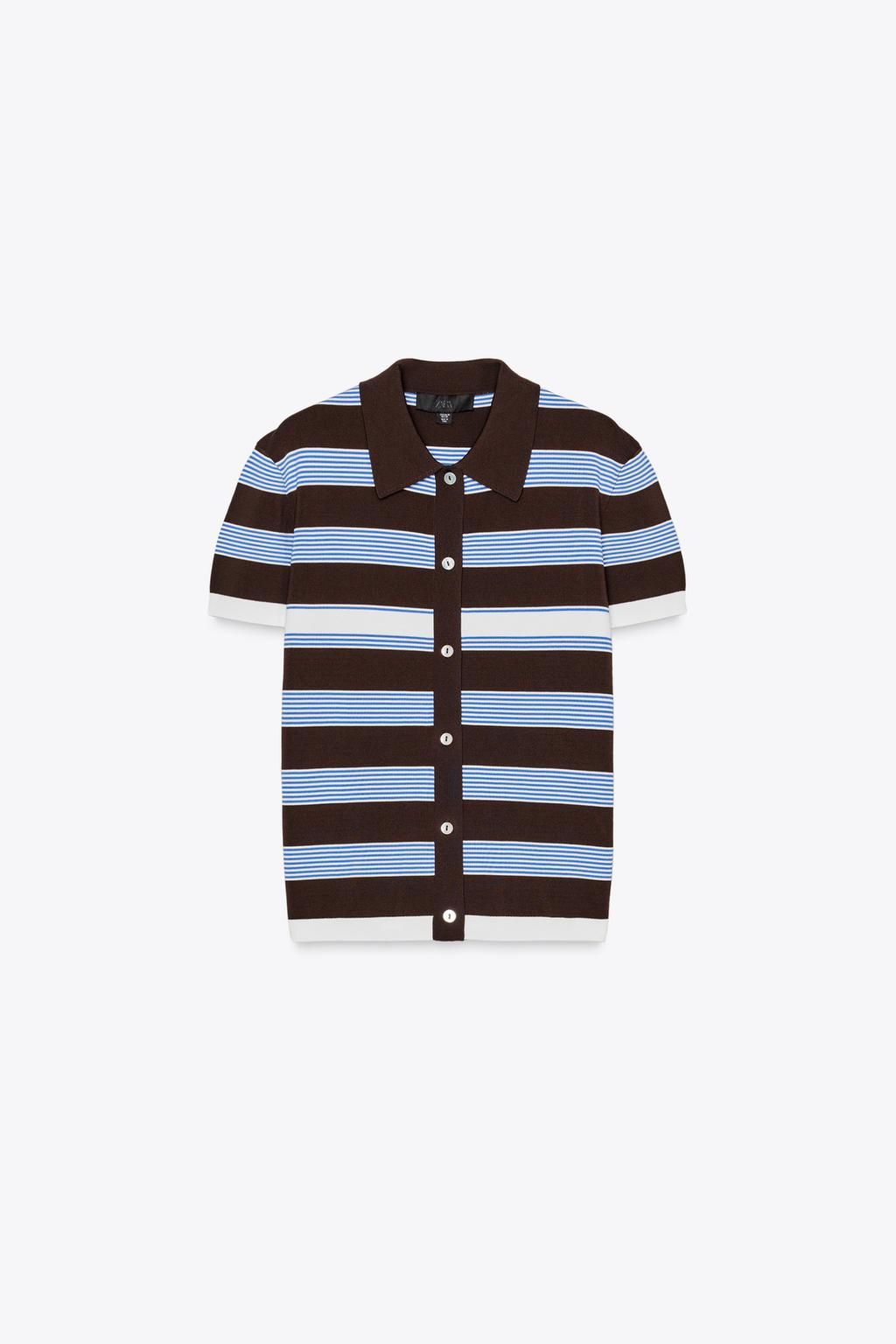 STRIPED KNIT POLO TOP - Zara фото 11