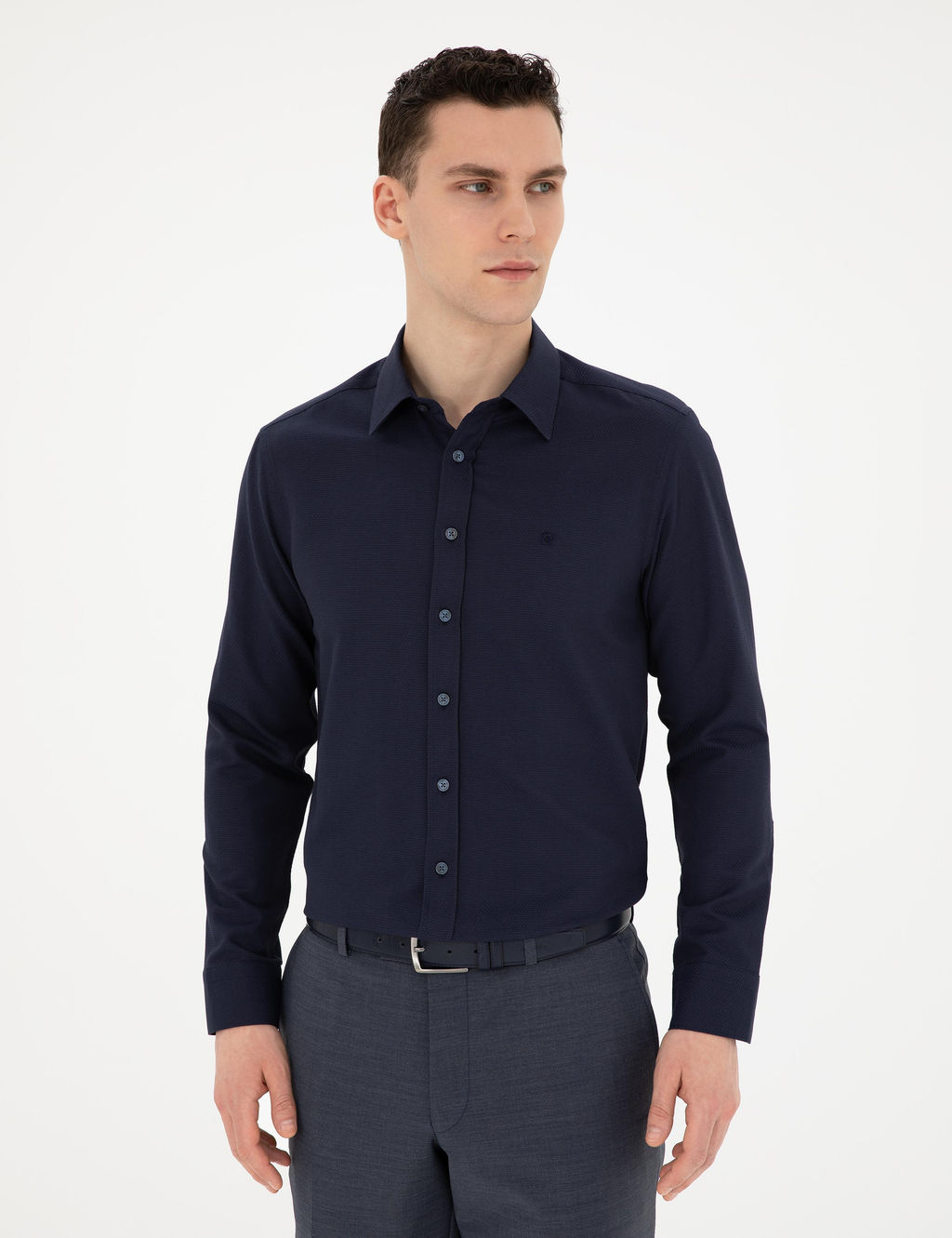 Lacivert Slim Fit Arm_rl_ Uzun Kollu G_mlek