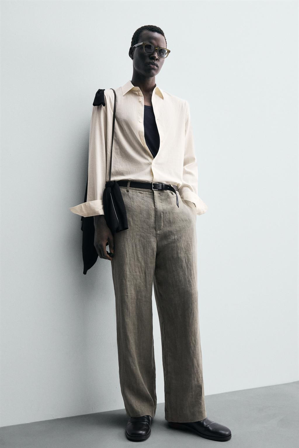 STRIPED COTTON-VISCOSE SHIRT - Zara фото 6