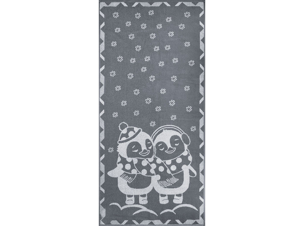 Полотенце махровое 6с102.411ж1 Пингвики(графит5) 67х150см