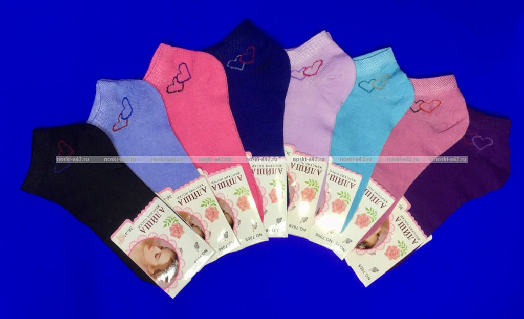 Цена за 12 пар. Следки женские "Сердце"