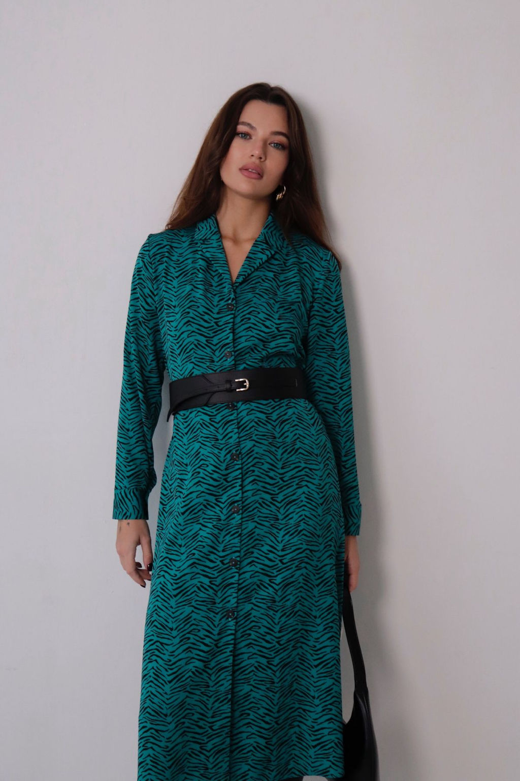 Платье-рубашка с английским воротником принт - Martichelli фото 200