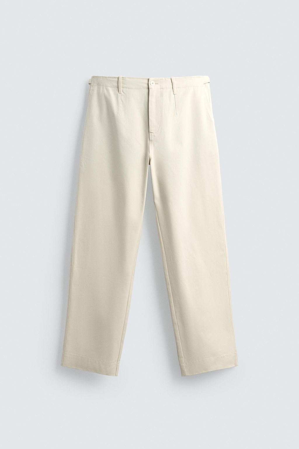 TWILL TEXTURED TROUSERS WITH BELT
