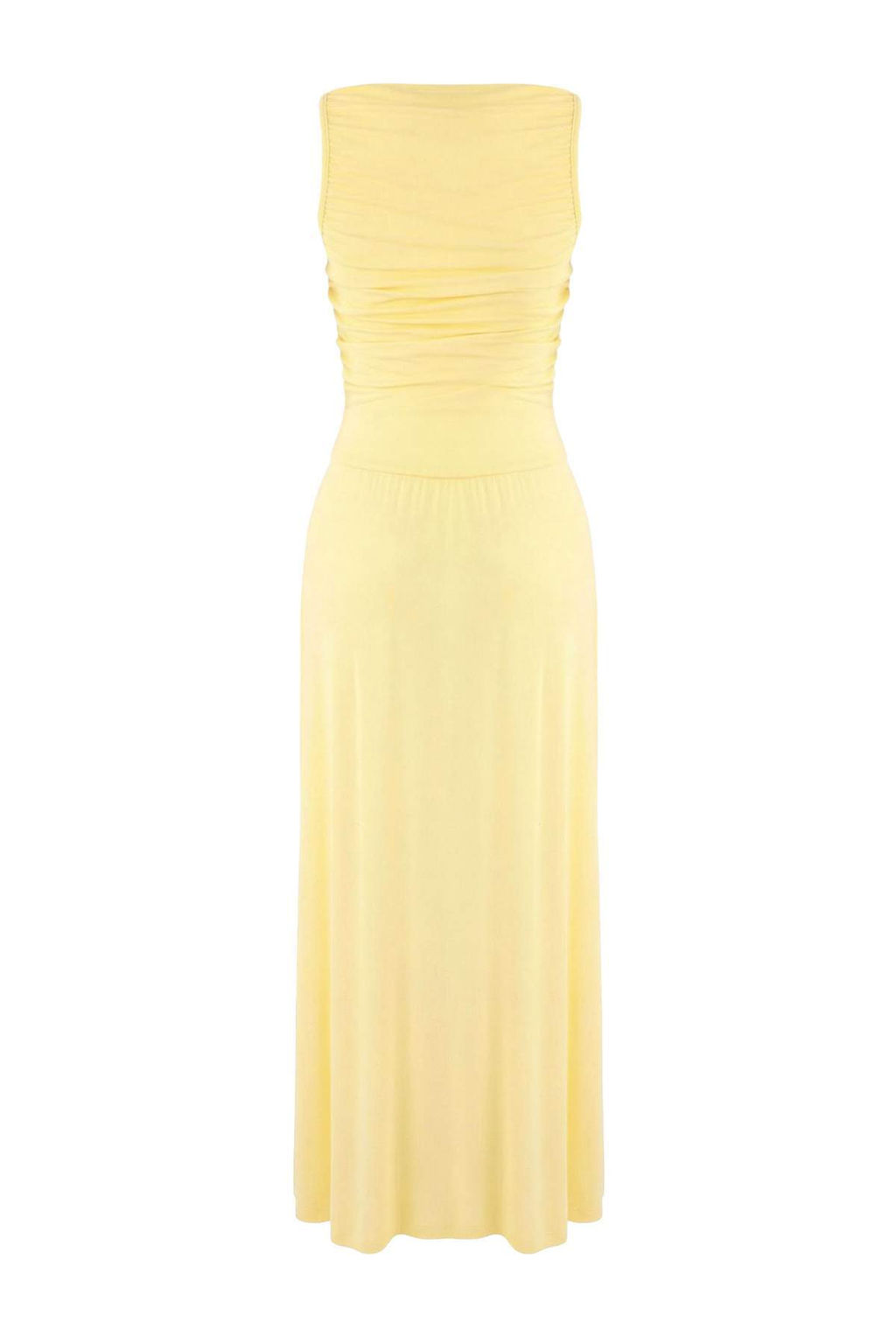 Kahverengi A-Kesim/Can Form Kay?k Yaka Buzgulu Uzun Yumusak Orme Elbise TWOSS26EL00021 - Trendyolmilla фото 4