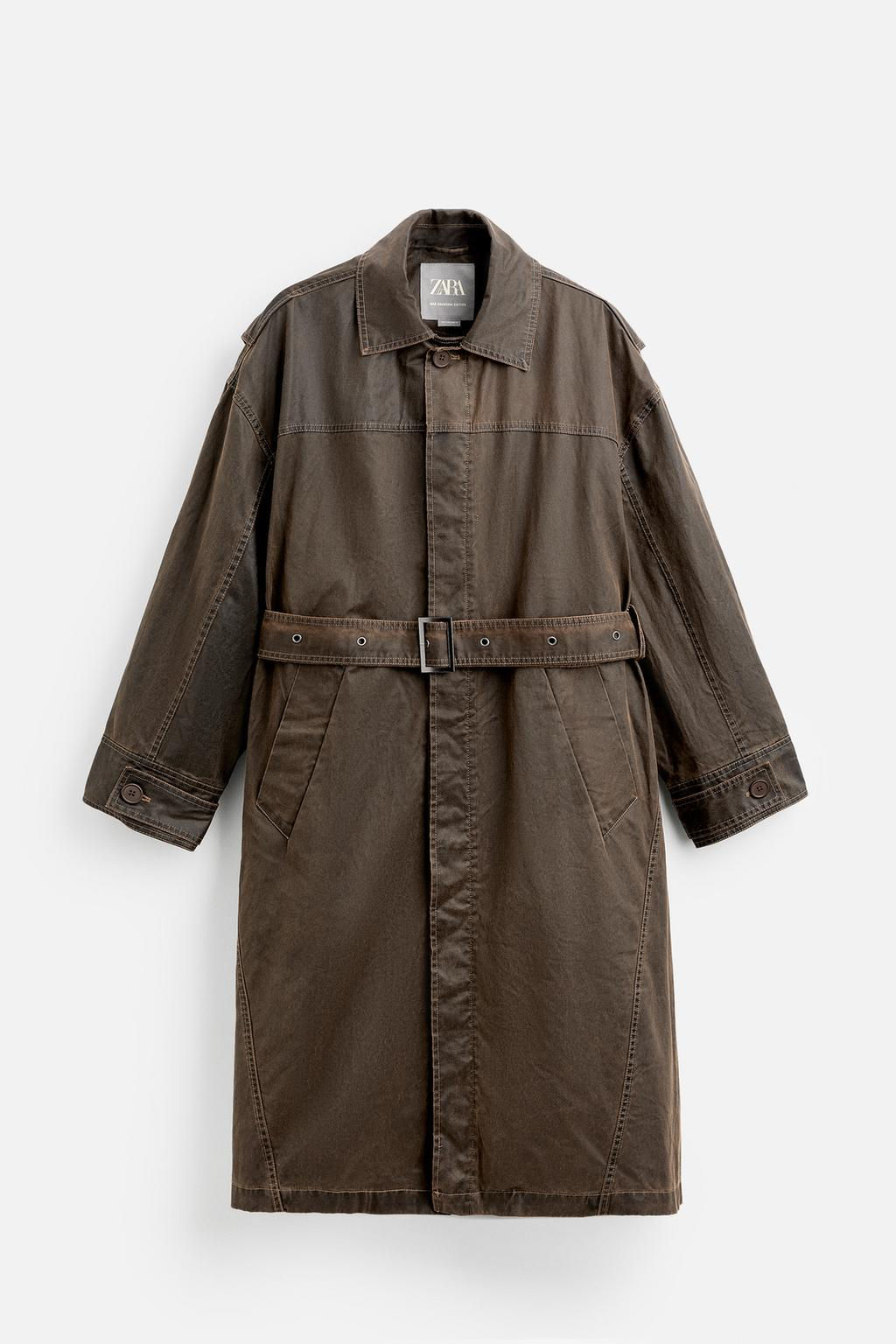 WAXED-FINISH WASHED COAT - Zara фото 7