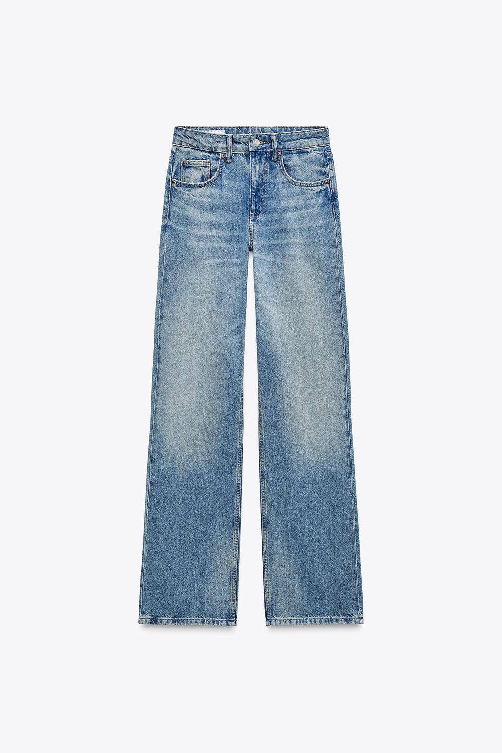 TRF WIDE-LEG MID-RISE FULL LENGTH JEANS - Zara фото 24