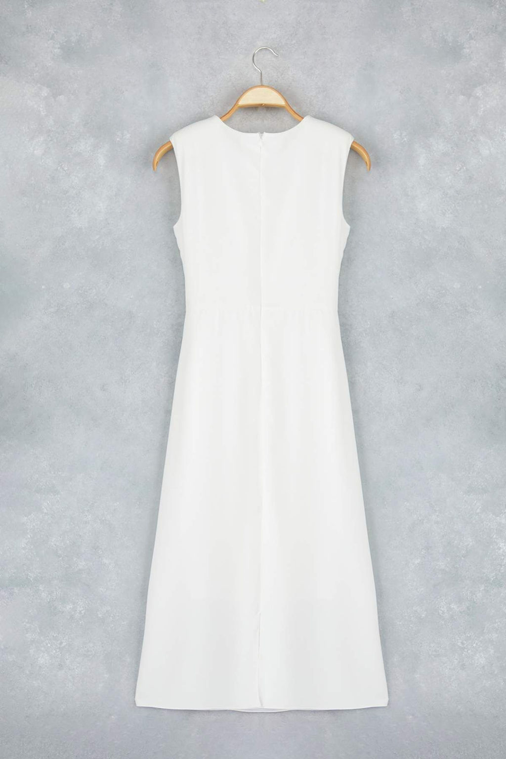 Beyaz Duz Vucudu Saran Astarl? Midi Dokuma Elbise TWOSS25EL00204