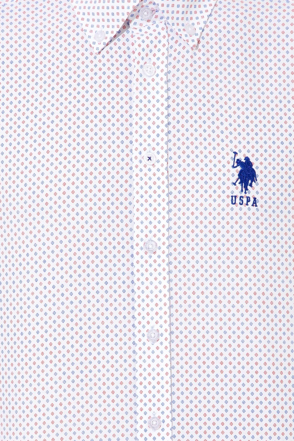U. S. Polo Assn Мужская красная белая рубашка с принтом - U.s. polo assn фото 6