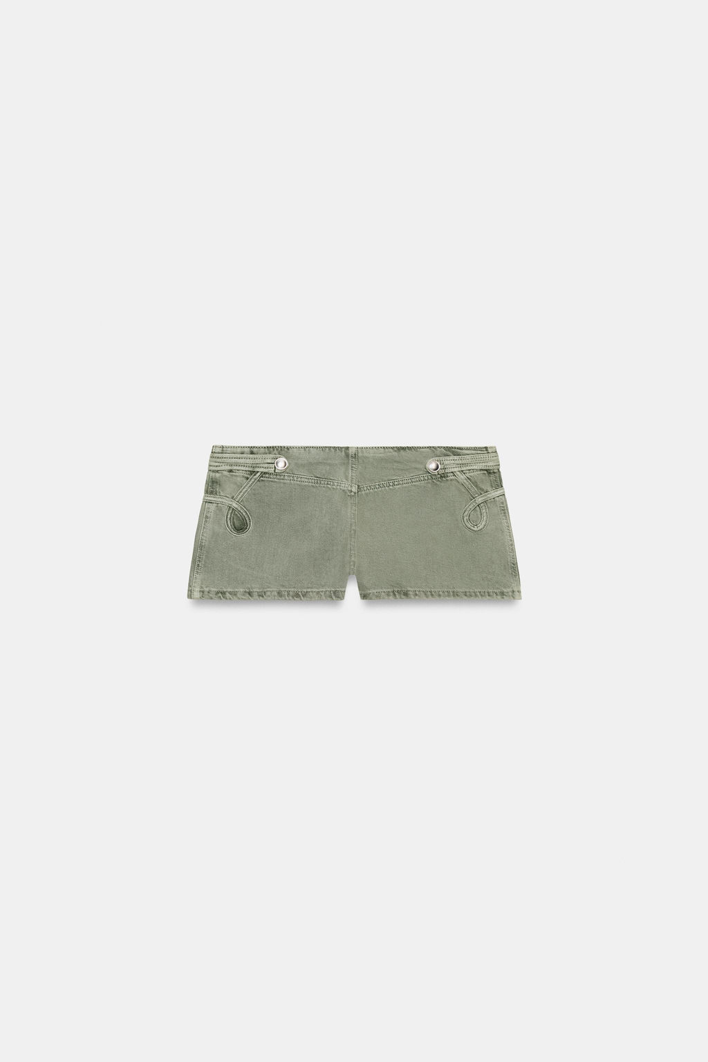 SHORT MINI BOTONES / Verde - Zara фото 7