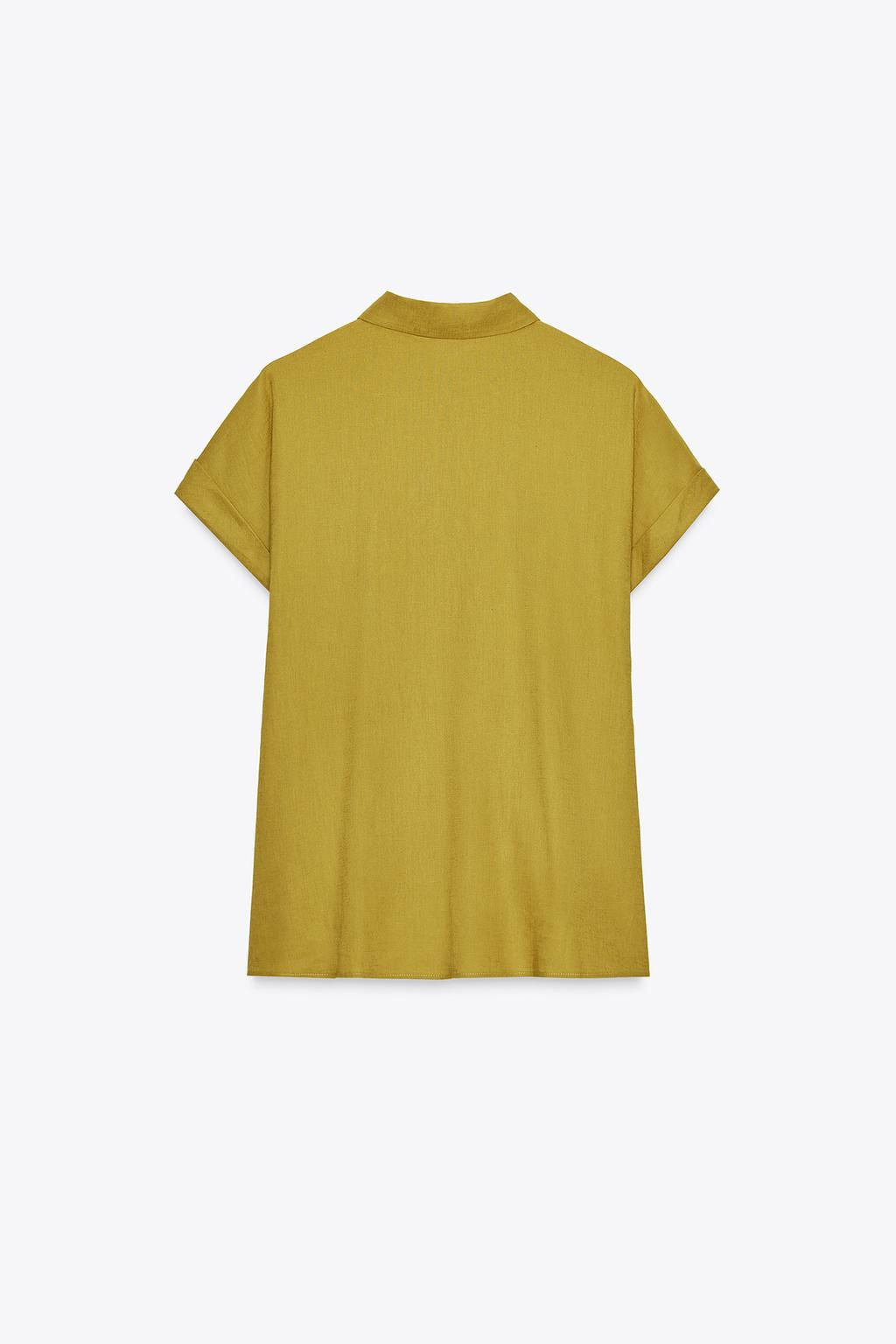 LINEN BLEND KNOT SHIRT - Zara фото 6