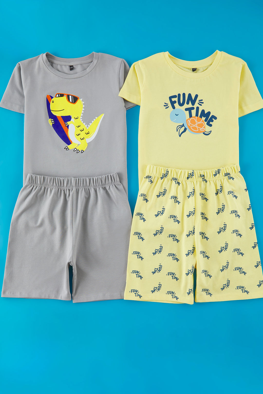 Mint-Mavi 4lu Erkek Cocuk %100 Pamuk Animal Bask?l? Pijama Tak?m? TKDSS25PT00018 - Trendyolmilla фото 3