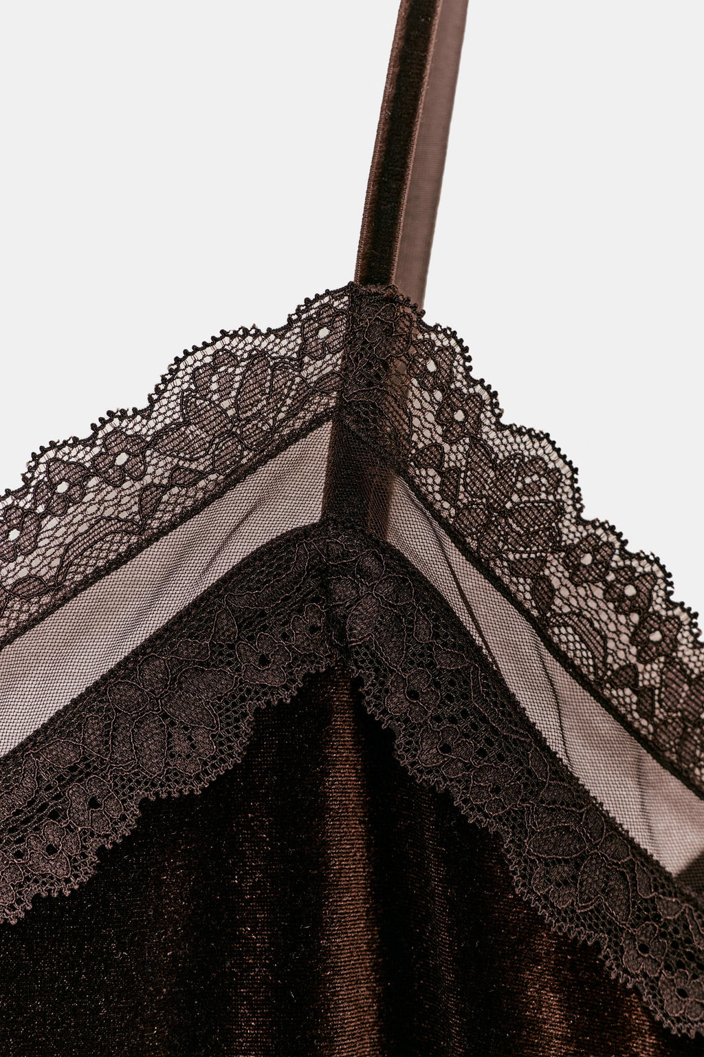 VELVET LACE CAMISOLE TOP - Zara фото 7