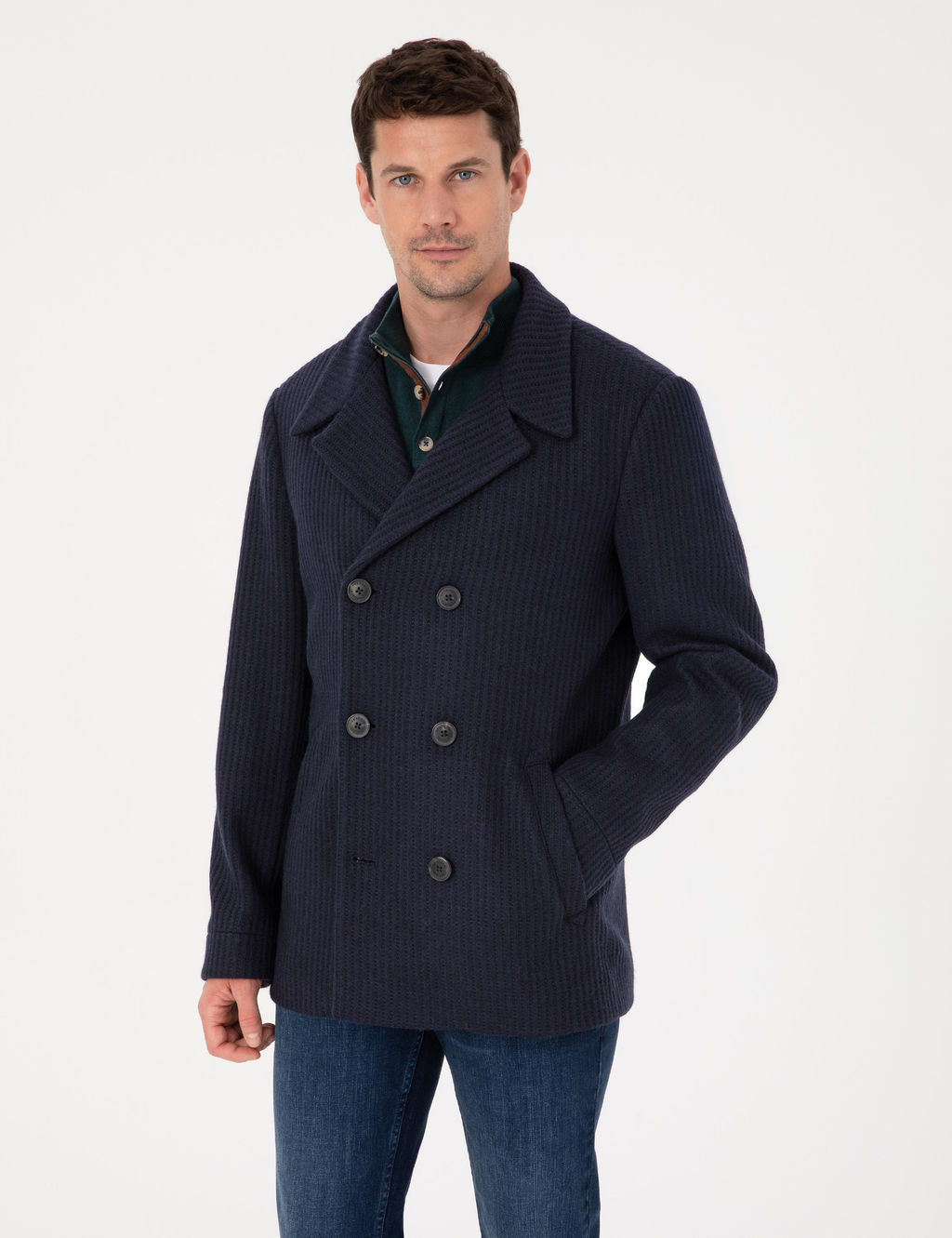 Lacivert Slim Fit Ka_e Kaban