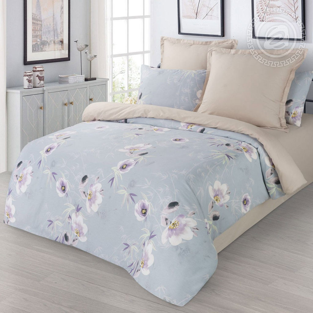 Постельное белье Мирра (сатин Престиж) Семейный/Пододеяльник (молния): 2 шт. - 215*145; Простыня: 1 шт. - 220*240; Наволочка (клапан, ушки): 2 шт. - 70*70; Наволочка (клапан): 2 шт. - 50*70 Престиж - Артпостель фото 2