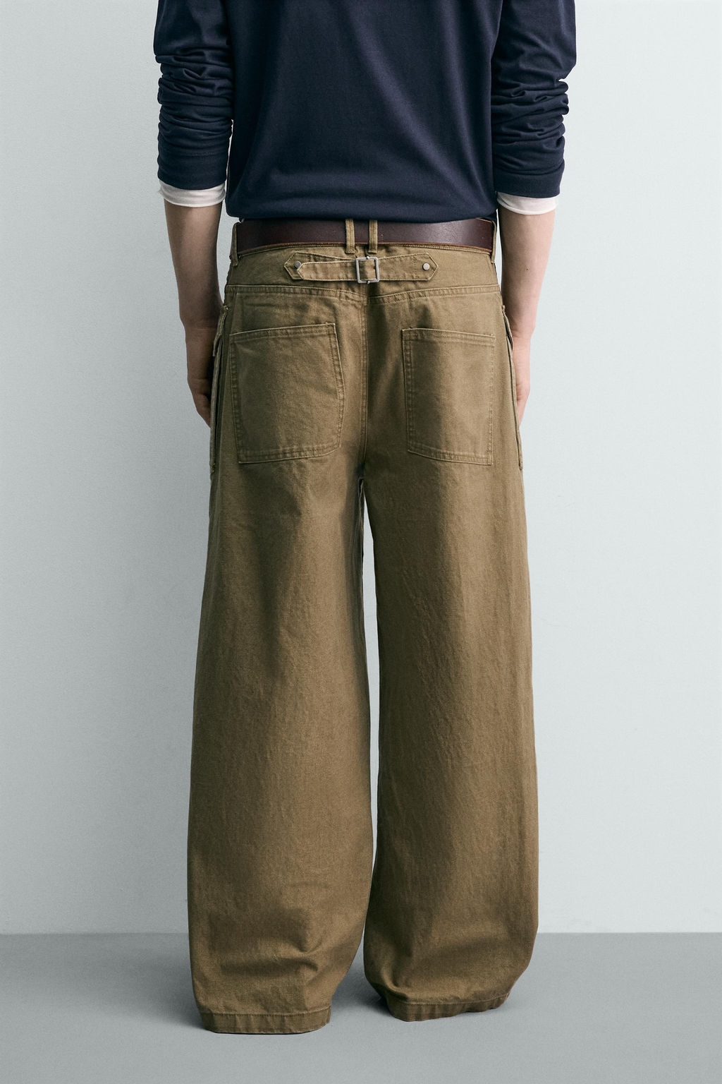 PANTAL?N WIDE FIT TRABILLA / Khaki - Zara фото 3