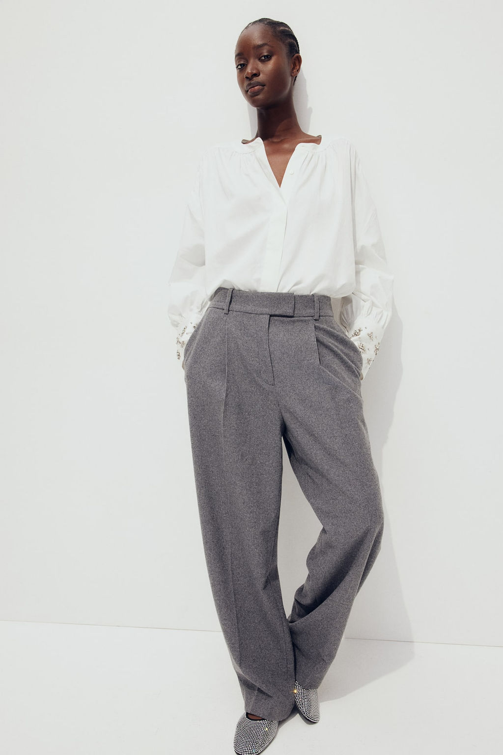 Blusa de algodon con strass - H&m фото 2