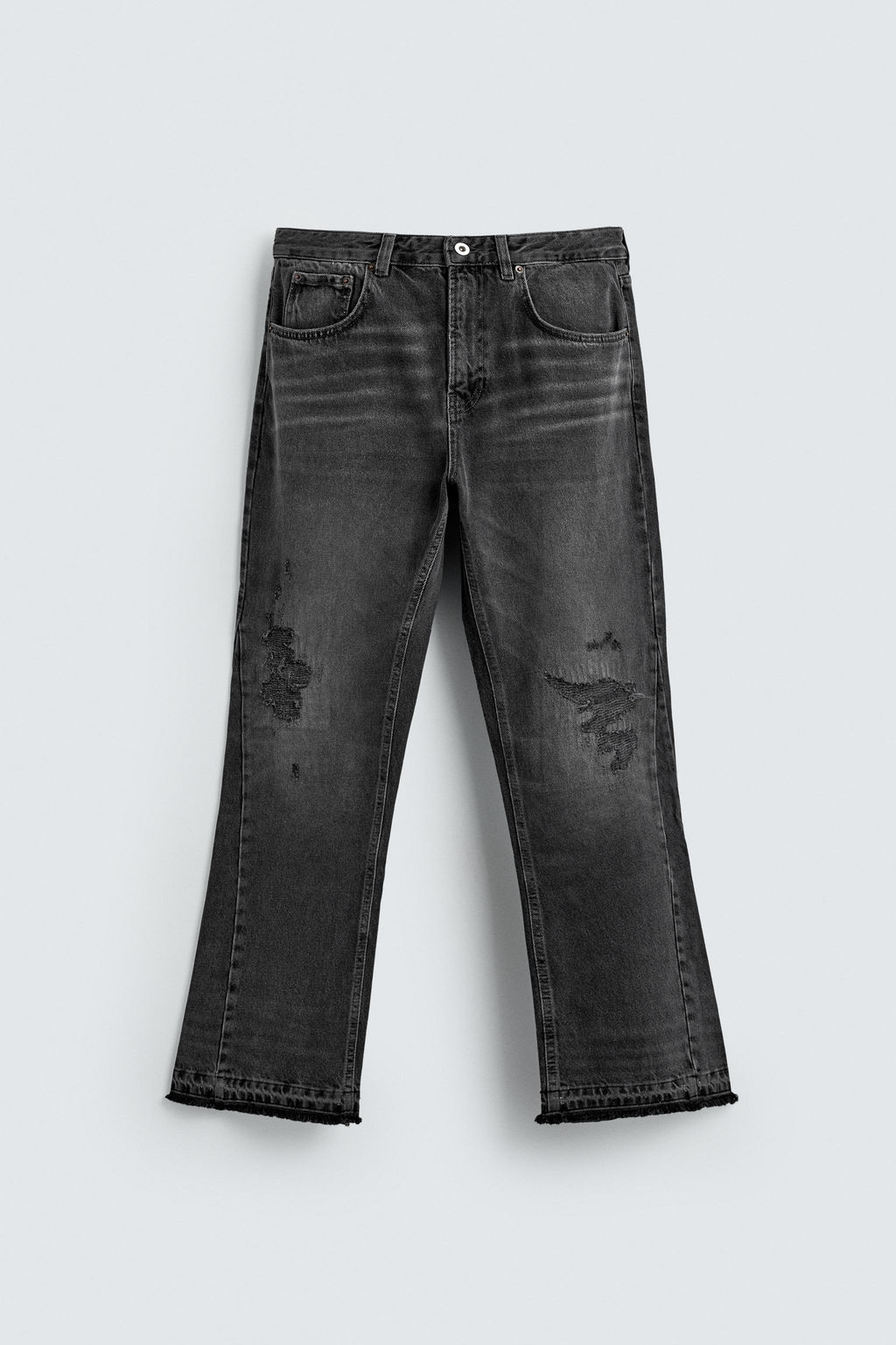 RIPPED BELL BOTTOM FIT JEANS