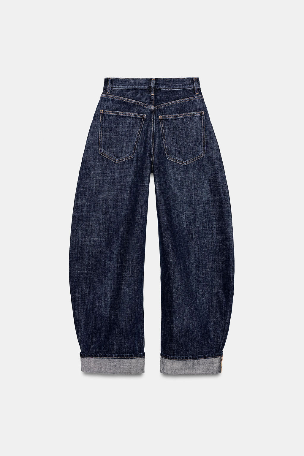 JEANS TRF BARREL FOLDED TIRO MEDIO / ?ndigo oscuro - Zara фото 9