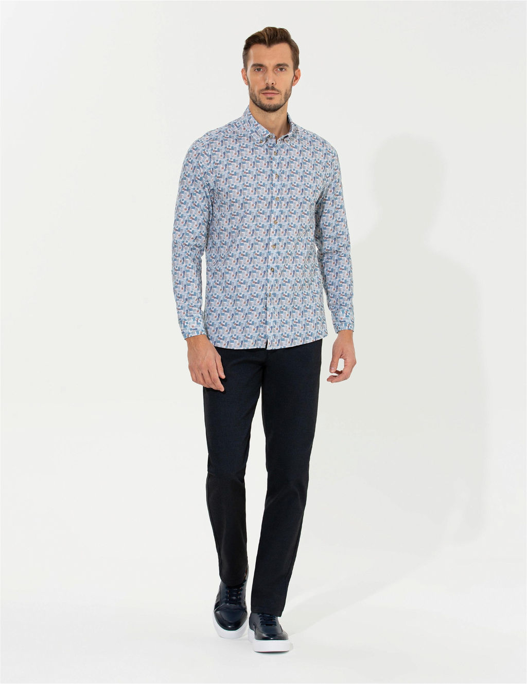 Lacivert Regular Fit Kanvas Pantolon - Pierre cardin фото 3