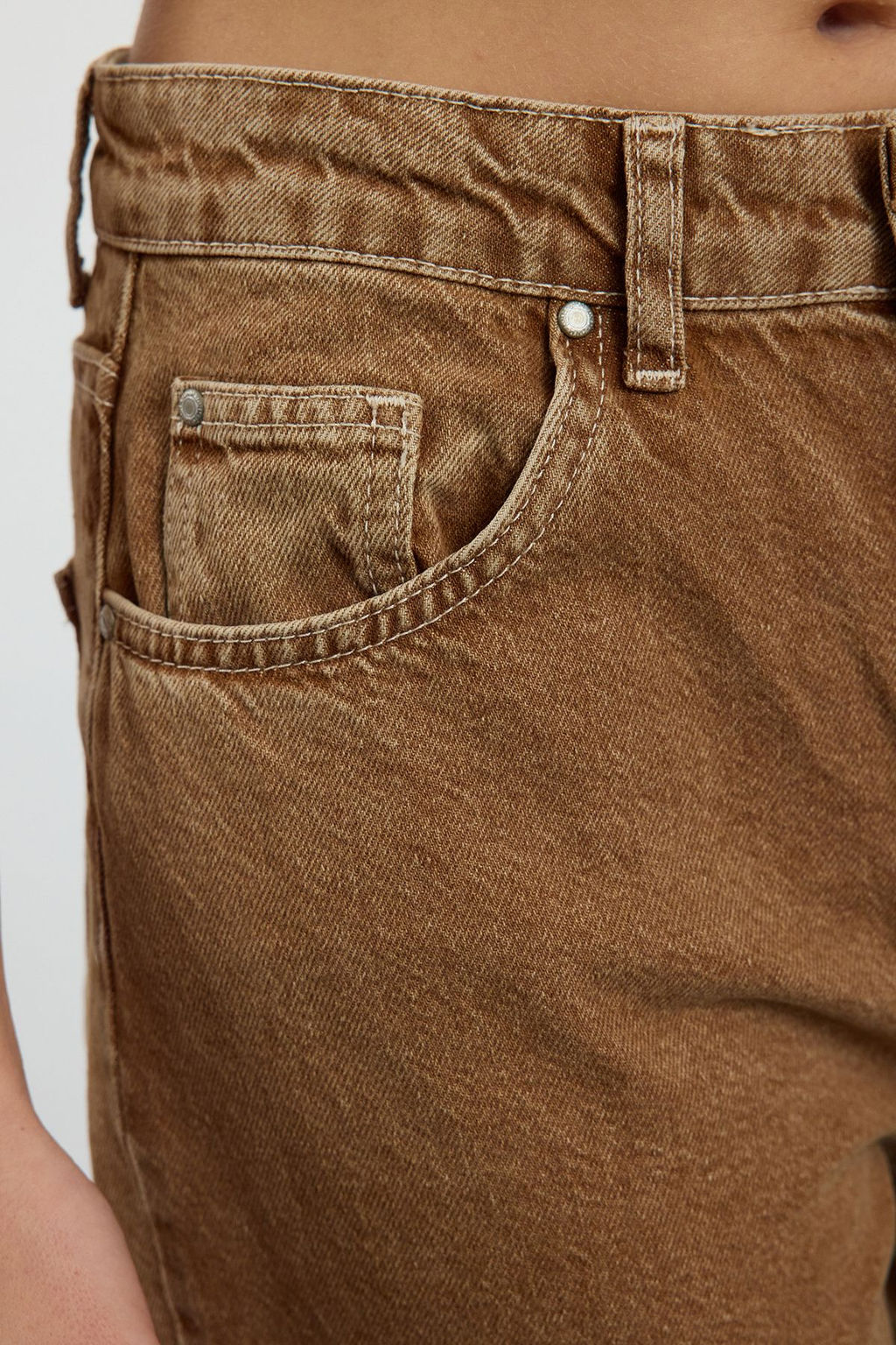 Kahverengi Yuksek Bel Wide Leg Jeans TWOAW25JE00214