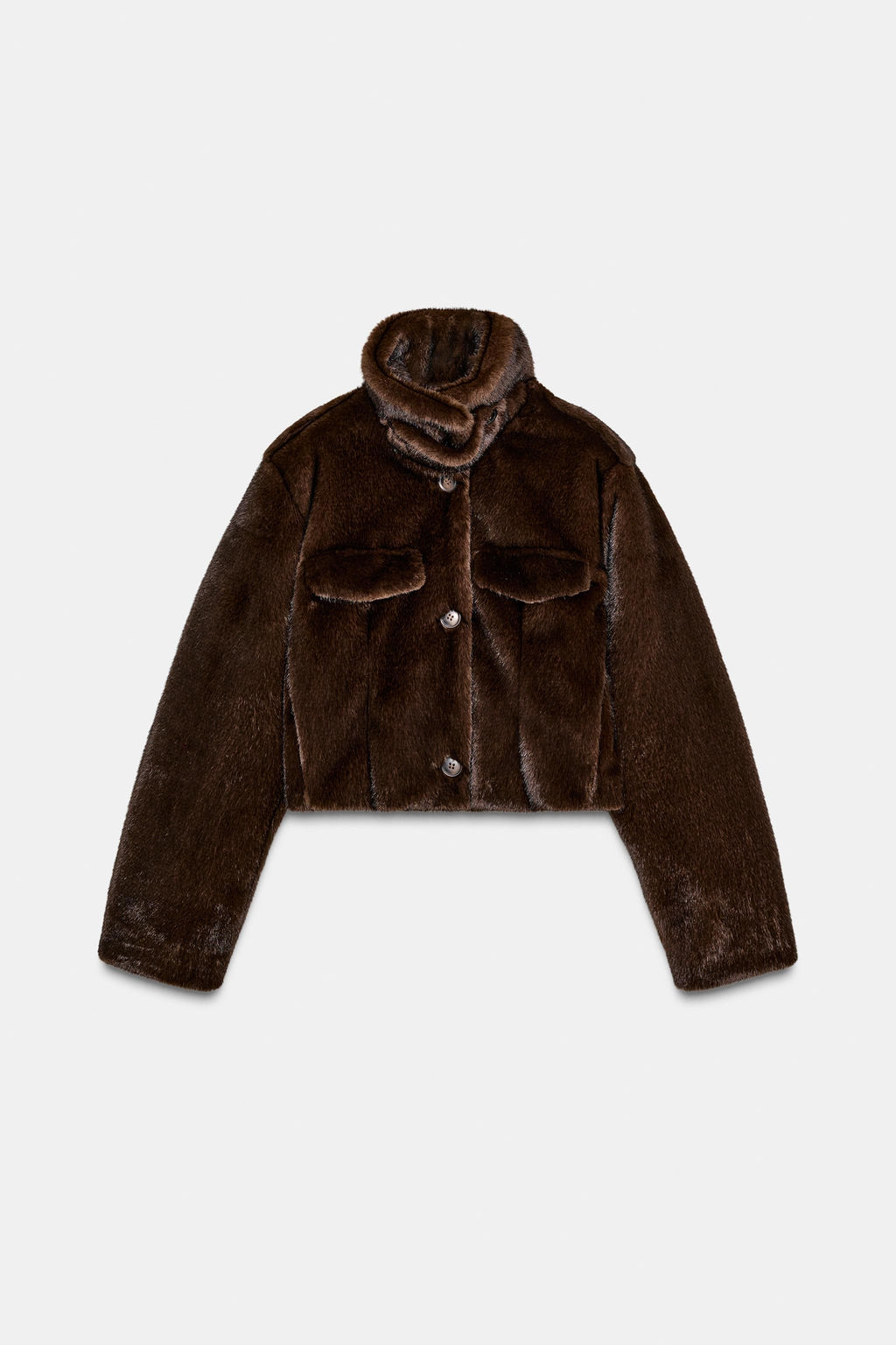 SHORT BOMBER JACKET WITH FAUX FUR - Zara фото 3