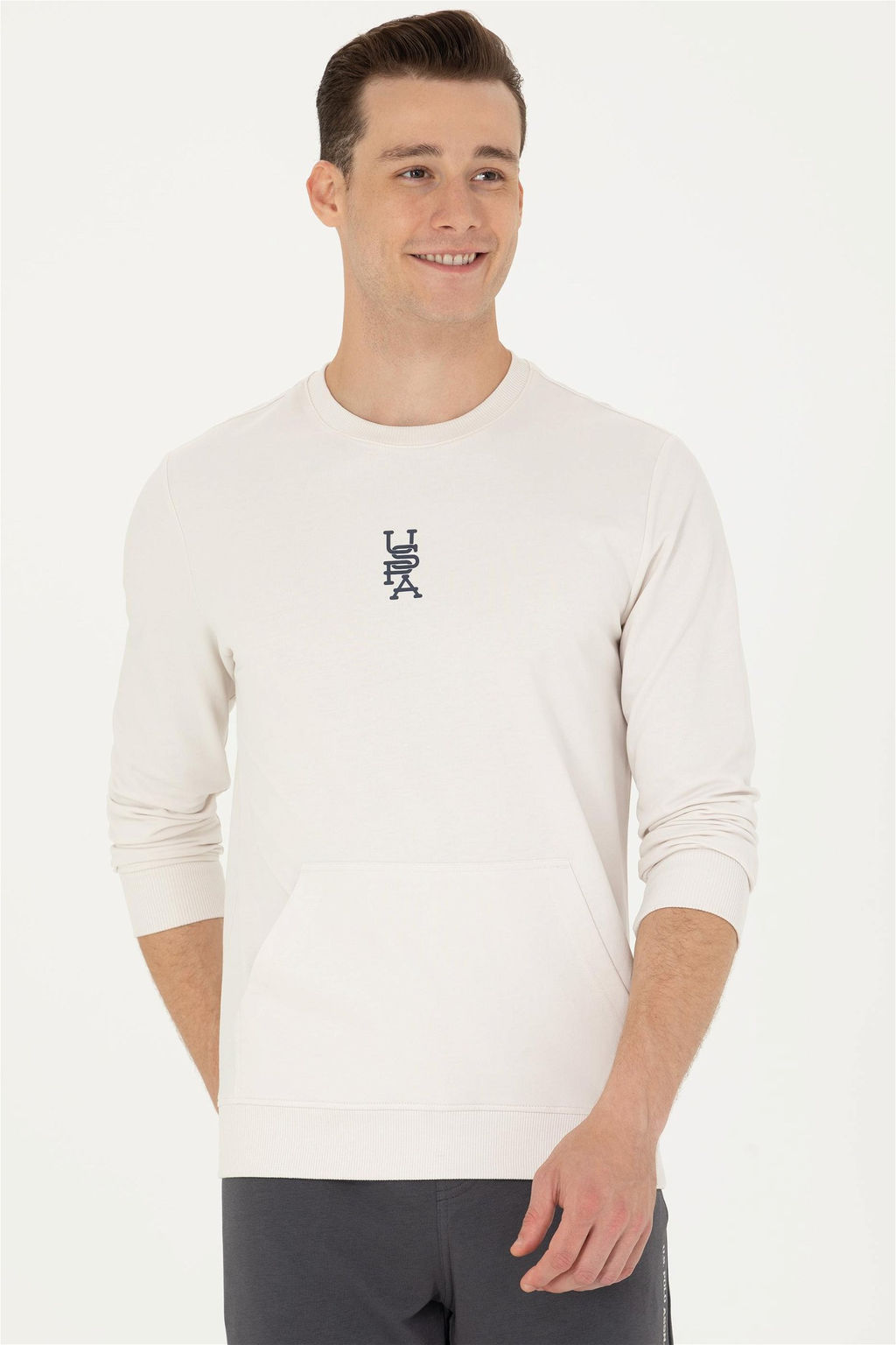 U. S. Polo Assn Мужской свитшот с круглым вырезом Stone - U.s. polo assn фото 3