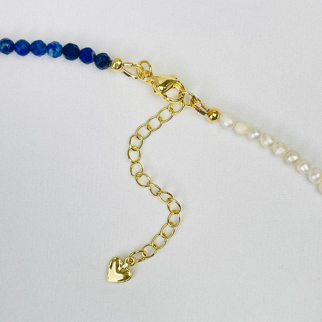 Колье из Лазурита и Жемчуга 39 см +