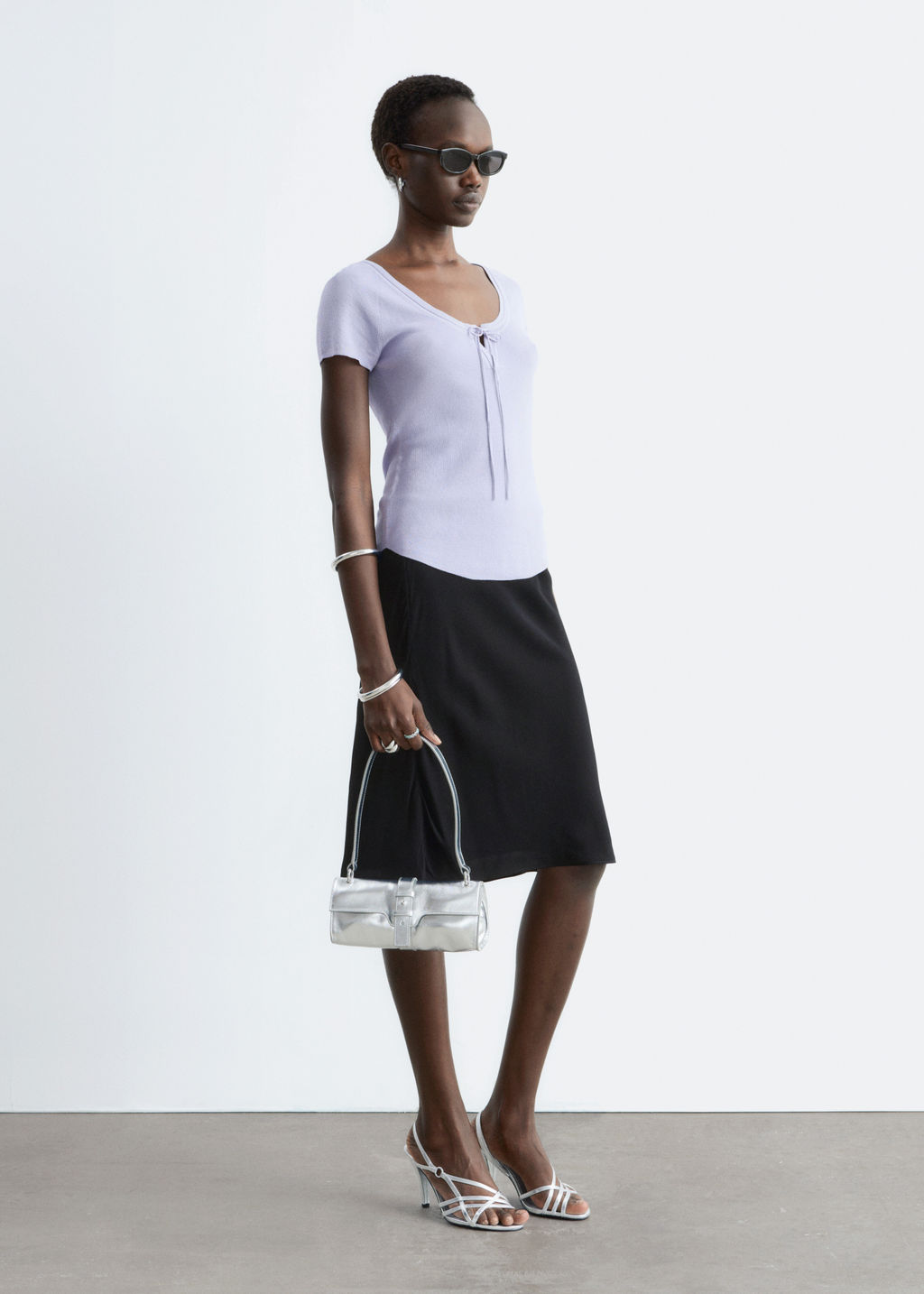 Falda lencera hasta la rodilla - H&m фото 3