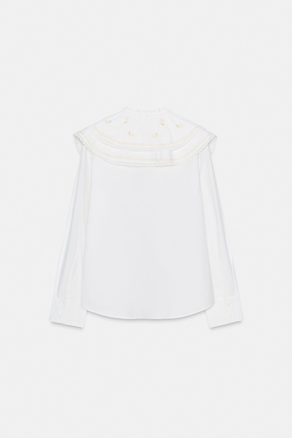 EMBROIDERED POPLIN SHIRT WITH PETER PAN COLLAR - Zara фото 5