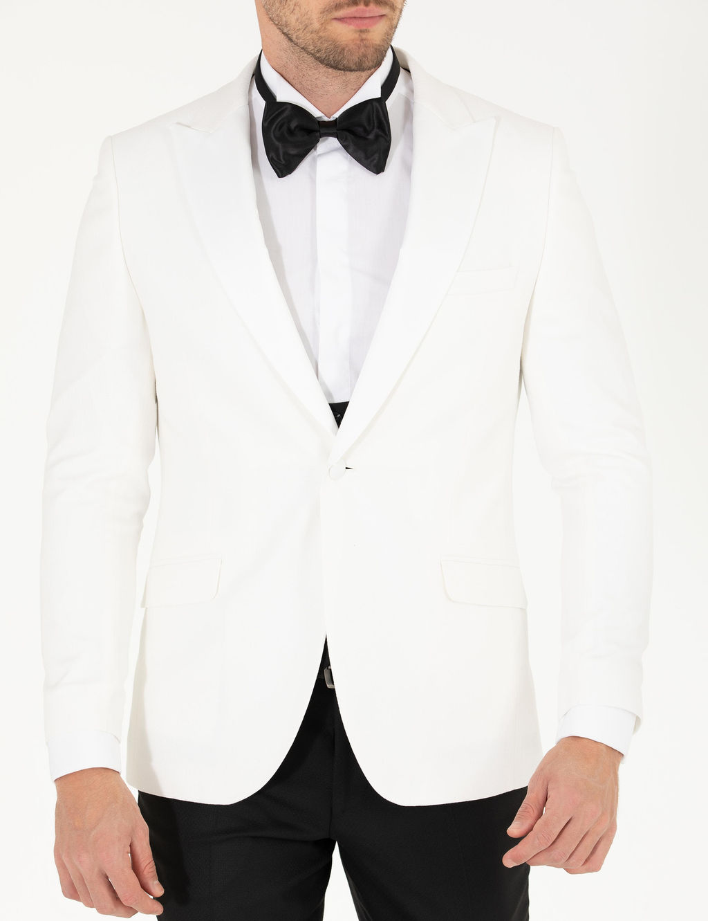 Смокинг Pierre Cardin Ex Slim Fit с жилетом белый