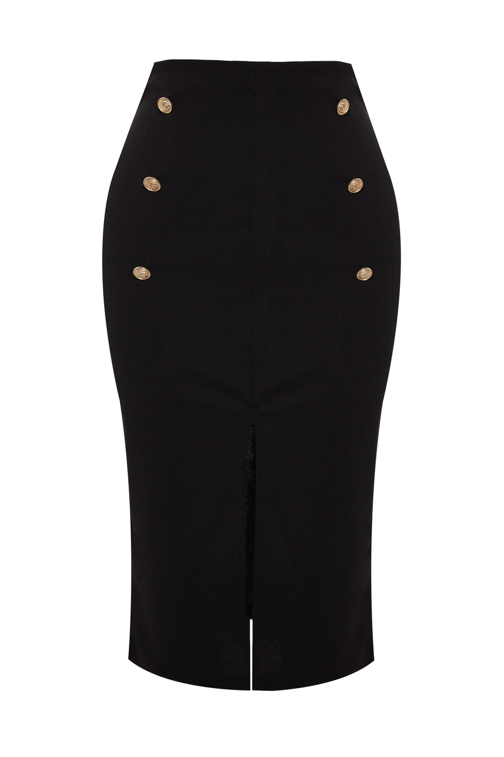 TRENDYOLMILLA Siyah Smart Scuba Krep Dugmeli Midi Y?rtmacl? Esnek Orme Etek TWOAW24ET00161 фото 7